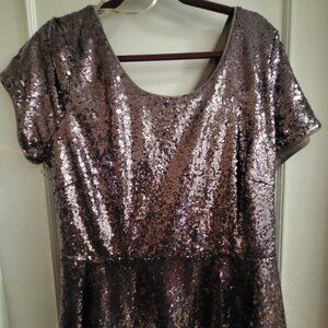 Forever 21+ Bronze Sequin Peplum Top - Plus Size 2X